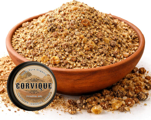 Premium Organic Sambrani Powder | Chandan Guggal Luban Mix | Natural Hawan Samagri Incense for Home Fragrance, Pooja, Relaxation & Meditation (25 gm)
