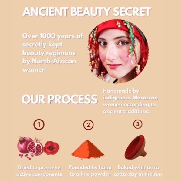 Akar Fassi Moroccan Lip & Cheek Tint in Handmade Terracotta Pot Handmade in Morocco