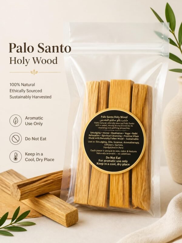 Palo Santo Wood Smudge Sticks, 100% Pure Organic, 60g (4-5 Sticks)