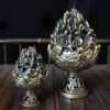 Vintage Copper look Bakhoor Burner Decorative Holder for bakhoor, Incense Cones & Sticks | Aromatherapy Accessory for Meditation, Yoga, Zen Home & Spiritual Decor