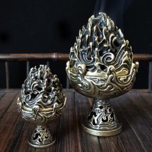 Vintage Copper look Bakhoor Burner Decorative Holder for bakhoor, Incense Cones & Sticks | Aromatherapy Accessory for Meditation, Yoga, Zen Home & Spiritual Decor