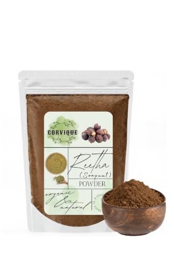 Gorvique's 100% Organic Reetha/Aritha/Soapnut Powder | For Silky |Smooth Hair| Dandruff Removal |Natural Hair care | Reetha Powder (50g)