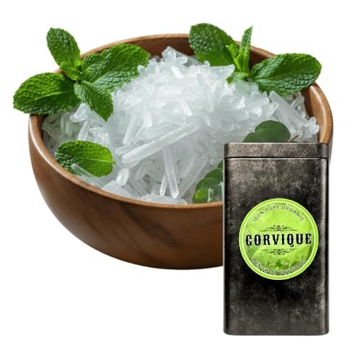 100% Pure Menthol Crystals 250 Gram by Gorvique - for Aromatherapy Diffusers, Sauna, and Steam Inhalation - Potent Peppermint Scent for DIY Shower Steamers, Relaxing Bath Salts, Yoga & Meditation