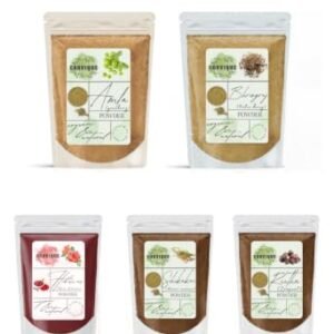 Gorvique's Amla, Reetha, Shikakai, Bhringraj and Hibiscus Powder for Hair (50g each)