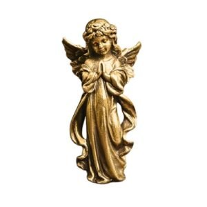 Antique Brass Guardian Angel Figurine – 4.5 cm Height | Vintage-Style Decorative Desk Ornament & Home Décor Accent (A)