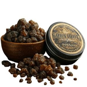 Gorvique Premium Indian Guggal Resin 25g, Pure Guggul, Commiphora Mukul (weghtii) for Relaxation, Meditation, Cleansing, Authentic Ayurvedic Home Fragrance